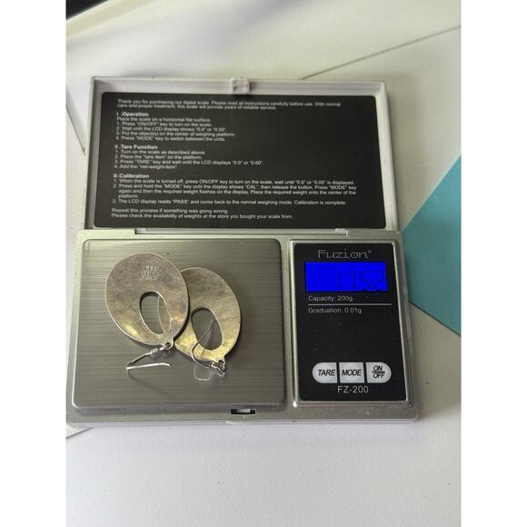 TM-121 Taxco Mexico Sterling Silver Pierced Earrings Inlaid Stone - Picture 12 of 12